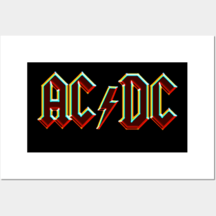 ACDC Retro Glowing Neon Posters and Art